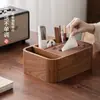 Caja de Pañuelos de Madera Sala de Estar Multifuncional Caja de Pañuelos de Madera Maciza Escritorio de Oficina Nogal Caja de Pañuelos de Escritorio Caja de Pañuelos