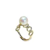 Accesorios DIY Anillo de Plata de Ley S925 Moda Configuración de Anillo de Perla, Configuración de Anillo de Moda de Lujo Ligero Producto Semi-Terminado 8-12