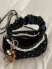 Bolsa de Mão Estilo Coreano Transfronteiriça de Nicho com Estampa de Leopardo para Mulheres Outono 2026 Nova Elegante Plissada de Luxo Leve para Ombro Transversal