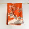 Manta de Inverno para Escritório Imitação de Caxemira Xale Quente para Mãe Estilo Chinês Floral Retrô Lenço para Sala com Ar Condicionado para Mulheres
