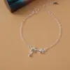 Pulsera de Plata para Estudiantes que Conserva el Color para Mujer, Pulsera Sencilla, Joyería Estilo Coreano de Estrella y Mariposa, Fabricante de Regalos de Moda, Comercio Exterior