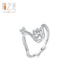 Anillo de Plata de Ley 925 Personalizado con Diseño de Línea Ondulada Incrustada de Diamantes para Mujer, Estilo Fresco y Minimalista, Anillo para el Dedo Índice