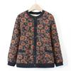 Ropa acolchada de algodón para mujeres de mediana edad y ancianas, cálida con forro polar, chaqueta acolchada de algodón para madre, nuevo cárdigan de invierno, base, chaqueta acolchada de algodón con estampado floral pequeño