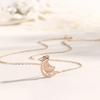 Elaine Jewelry S925 collar bimensual curvo de plata esterlina collar de diamantes de oro rosa moda cadena de clavícula europea y americana ins