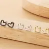 Brincos de Coração de Pêssego Brincos de Borboleta Pequenos e Delicados em Aço Inoxidável Brincos de Coração para Casal Personalidade Temperamento