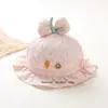 Chapéu de Bebê Estilo Fino para Primavera e Outono para Meninas, Chapéu de Sol Estilo Princesa Floral com Laço e Babados, Doce Chapéu de Pescador