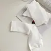 TikTok Mismo Estilo Medias Blancas Medias de Otoño de Longitud Media para Niños Estilo Universitario Japonés ins Medias de Felpa de Color Sólido Simples