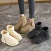 Moda Inverno 2026 Versátil Botas de Neve Quentes com Solado Grosso e Forro de Lã para Mulheres, Sapatos Macios Antiderrapantes para Mães