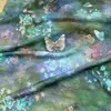 Novo Tecido de Algodão Brocado Estampado Digital Chinês Flores Borboletas Névoa Azul para Vestido Qipao Top Hanfu Tecido Artesanal DIY