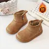 Botas de Nieve de Moda para Niñas Zapatos de Algodón 2026 Otoño/Invierno Nuevo Estilo Coreano Cómodas Con Felpa Versátiles Para Niños Medianos Botas de Algodón