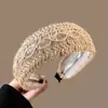 Diadema Tejida de Lino con Temperamento de Super Hada Bohemia Pinza para el Cabello Hueca para Mujer Diadema de Borde Ancho Goma para el Cabello Agujero para el Cabello Accesorios para el Cabello