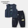 Conjunto de Colete e Calça Kaka Panda para Meninos, Roupa de Outono para Meninas, Roupas Casuais de Outono para Crianças, Roupas de Primavera e Outono para Bebês