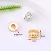 Cobre Banhado a Ouro 18K Cor Duradoura Microincrustado Zircônia Contas Espaçadoras Roda Furada DIY Pulseira Acessórios de Joias Cristal