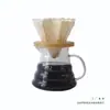 Yunduo Cafetera de Compartir para Preparación Manual de Café Vidrio de Borosilicato Alto Cafetera de Vidrio Resistente al Calor con Escala V60 Portafiltro