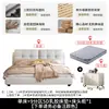Cama moderna minimalista de couro genuíno, cama de casal estofada de luxo leve para quarto principal, cama de casal dupla de tecido tecnológico com armazenamento de 1,68m