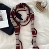 ¡Artículo de moda! Bufanda Larga Estrecha de Doble Raya para Mujer, Otoño e Invierno, Moderna, Versátil, Calentador de Cuello