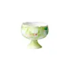 Taza maestra de cerámica minimalista de pie de Miyan, taza de té con borde floral hecha a mano, taza de té de peonía pintada a mano, juego de té Kung Fu