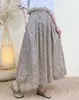 Falda Midi Floral de Línea A Nueva Primavera 2026 Estilo Coreano Cintura Alta Adelgazante Elegante Suelta de Mujer Longitud Media