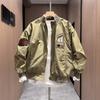Nueva Moda Trendy para Hombre de Primavera y Otoño Diseño de Cuello de Béisbol Chaqueta Retro Trendy para Exteriores Estilo Coreano Abrigo