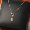 Colar Criativo em Forma de Cabaça com Bênçãos Duplas, Corrente de Clavícula Exquisita de Moda de Alto Padrão para Mulheres, Nova Corrente de Pescoço Festiva Estilo Chinês