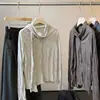 Cárdigan de Punto Plegado con Textura de Temperamento para Mujer Otoño Nueva Llegada Nicho de Gama Alta Casual Versátil Ajustado Manga Larga
