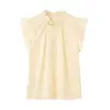 Para Comercio Exterior Transfronterizo Europeo y Americano Ropa de Mujer Aliexpress Más Vendido Verano Simple Versátil Multicolor Camisa de Manga Fruncida