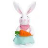Muñeco de Pascua Transfronterizo Sosteniendo Zanahoria y Huevo Decoración, Lindo Adorno de Muñeco Conejo Gnomo Elfo, Regalo de Vacaciones
