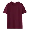 Camiseta de Manga Corta de Algodón Puro de 180g Transfronteriza para Mujer, Top Unisex de Color Sólido de Corteholgado con Cuello Redondo, Camiseta con Logo Personalizado