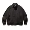 Chaqueta Japonesa Retro con Cuello Alto Grueso para Hombre Invierno Simple Holgada Chaqueta Acolchada Unisex Ropa de Trabajo Abrigo de Algodón