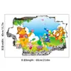Pegatinas de Pared 3D de Winnie the Pooh Cruzando el Muro Dibujos Animados Decoración de Pared para Dormitorio, Guardería, Habitación de Niños Pegatinas de PVC