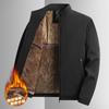 Chaqueta para Hombre Otoño e Invierno 2024 Nueva Terciopelo de Grafeno Espesada para Mediana Edad y Adultos Mayores Abrigo de Algodón con Cuello Alto para Papá