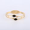 Accesorios Casuales y de Moda en Oro K Acero de Titanio Estilo Coreano Pulsera Geométrica de Hoja de Nácar Pulsera con Piedras Micropavimentadas en Stock