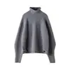 Suéter de cuello alto 100% Cachemira Pura para Mujer, Mismo Estilo que Faye Wong, Suéter de Cachemira Holgado Casual Perezoso, Suéter de Punto Simple