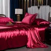 Juego de Cama Fresco de Tencel de Verano de Tres Piezas, Cama de Lujo Ligero, Funda de Edredón Sedosa, Sábanas de Seda Helada, Juego de Cuatro Piezas para Dormir al Desnudo