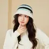 Sombrero de Punto de Nuevo Estilo para Otoño e Invierno para Mujer, Sombrero Tipo Cubo Casual, Sombrero de Moda Cálido Forrado de Polar, Versátil Sombrero de Punto Nuevo para Venta Transfronteriza