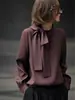 Blusa Elegante de Alta Gama Estilo Francés para Mujer, Modelo Popular Nuevo Otoño 2025, Camisa Lujosa y Juvenil