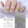MEETSWEET Flor de luna nueva negro y blanco oro y plata estrella Luna adhesivo impermeable pegatinas para uñas pegatinas de uñas sueño