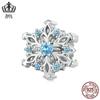 Aifule original requintado floco de neve oco com contas s925 prata esterlina Natal contas soltas diy joias contas para joias