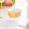 Taza de Cerámica con Borde Dorado para Té Kung Fu, Taza de Té Doméstica de Oriente Medio, Juego de Té, Taza para Ceremonia del Té, Taza Pequeña para Beber Té, Venta Directa del Fabricante