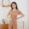 Ropa de Maternidad Casual para Casa de Verano e Invierno con Relleno Rosca Ropa de Luna Almohadilla Extraíble en el Pecho Traje de Lactancia Pantalones Cortos de Manga Corta