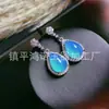 Nuevos Pendientes de Ágata Verde Natural Chapados en Plata 925 Incrustados con Calcedonia Blanca Pendientes Colgantes Pendientes de Ágata de Calcedonia Rosa