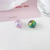 Chen Ming Acrílico Transparente Bolha Furo Reto Contas Redondas Contas Coloridas Chaveiro DIY Acessórios de Cabelo com Contas Cartão 19mm