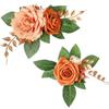 Nueva Flor de Pastel Delicada Naranja Artificial Decoración de Hogar Otoño Rosa de Simulación Adornos de Flores Falsas Venta Caliente Transfronteriza