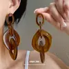 Pendientes de Borla Geométrica Acrílica con Aguja de Acero para Mujer, Pendientes de Moda Estilo Exagerado Europeo y Americano, Pendientes de Gama Alta de Nicho al por Mayor
