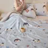 Conjunto de Colcha de Verão Lyocell Tencel de Luxo Leve de Quatro Peças Seda Gelada Colcha de Ar Condicionado Colcha de Soja Li Guanqi Colcha Fresca de Verão de Alta Qualidade