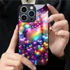 Aplicável ao Vidro Temperado para Apple 18PRO 17PROMAX Case Coração Arco-Íris Case Protetor iPhone16 Personalidade 17E