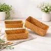 Cesta de almacenamiento tejida para escritorio estilo nórdico para snacks y artículos varios, caja de almacenamiento de cosméticos tejida con paja, transfronterizo
