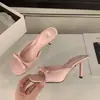 Nuevos Mules de Verano 2026 de Punta Cuadrada con Lazo de Hada y Tacón Alto Fino con Tira para Uso Elegante al Aire Libre para Mujer