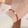 Pulsera de Ágata y Perla de Zhuji Pulsera del Año Zodiacal Zircón Rojo de Alta Gama Más Fácil de Combinar Cuentas de Transferencia Pulsera de Paz