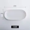 Phnom Penh Plato de Cerámica para Toallas Plato para Jabón Blanco Ovalado Rectangular Soporte para Toallas Bandeja para Toallas Húmedas para el Hogar